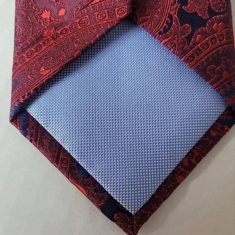 Tommy Hilfiger Men's  Paisley Red and Blue Men's Tie